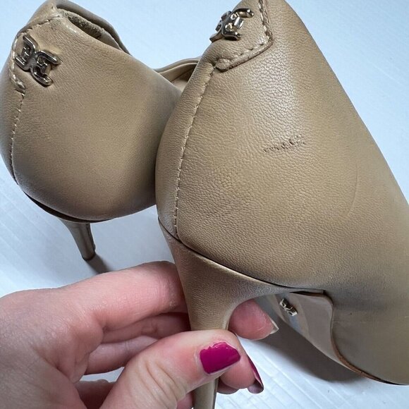 Sam Edelman Womens Pump Stiletto High Heels Solid Tan Leather Pointed Toe - Picture 14 of 14